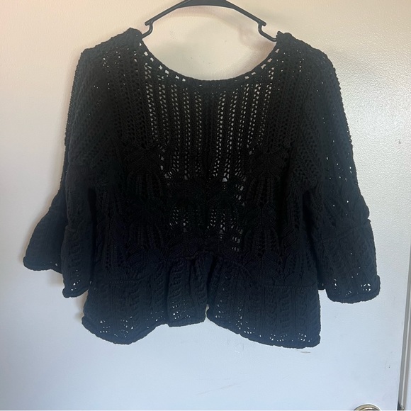 Free People Cropped Knit Cardigan Size M - Picture 5 of 7